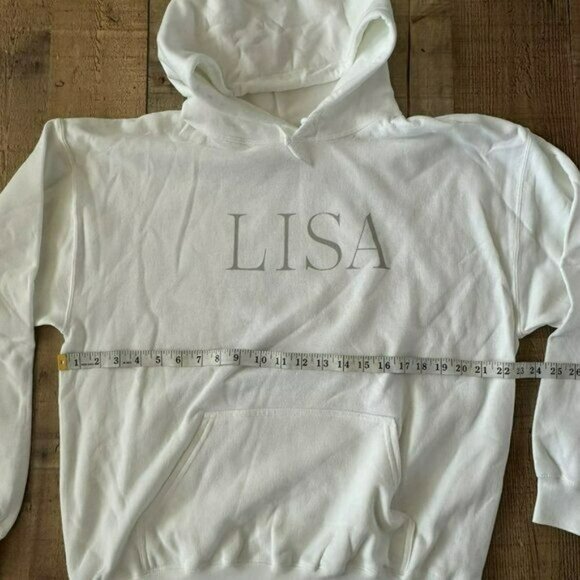 YG Entertainment Lisa white and gray graphic print hoodie jogger set women's L - Picture 3 of 15